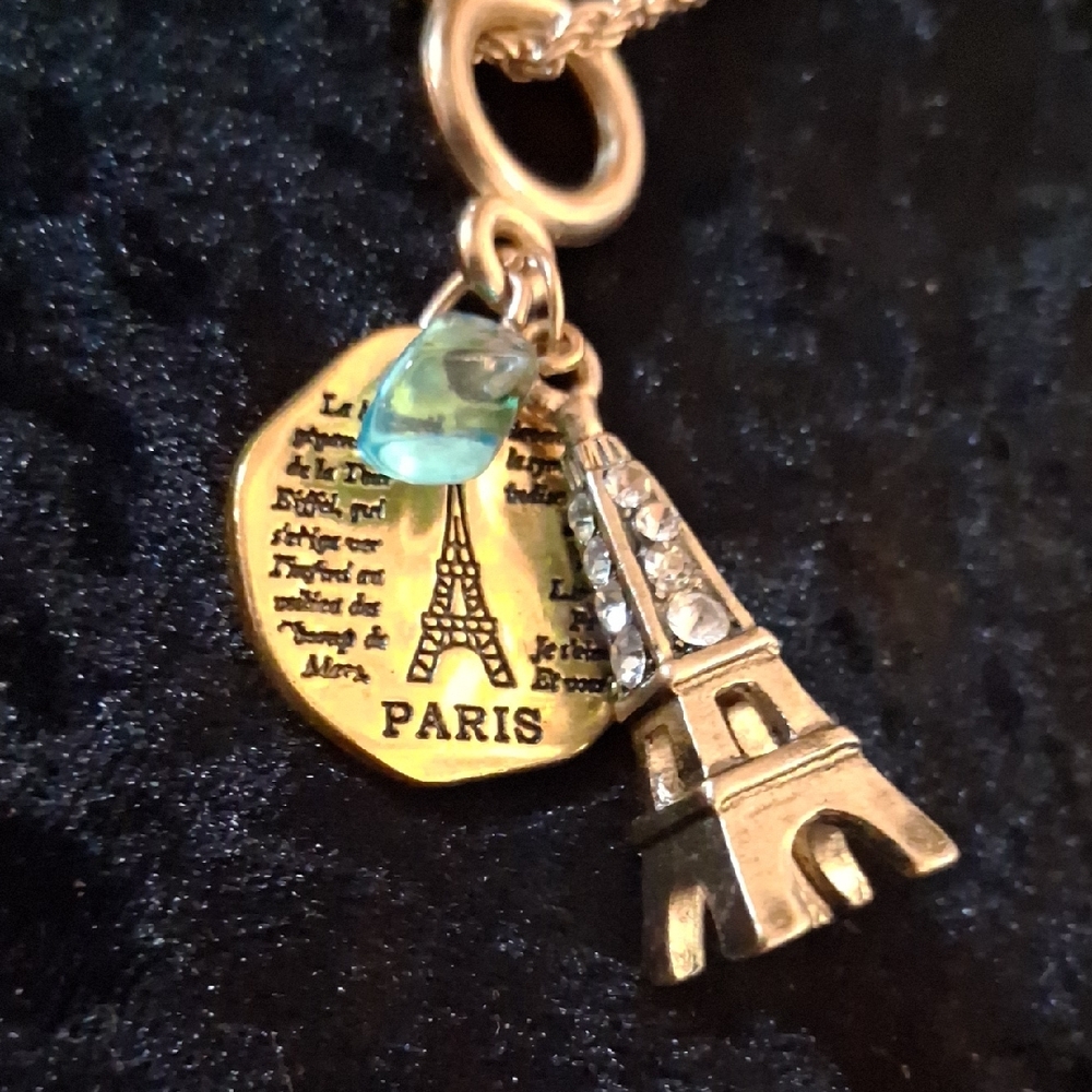 Gold Paris Eiffel Tower Charm Necklace